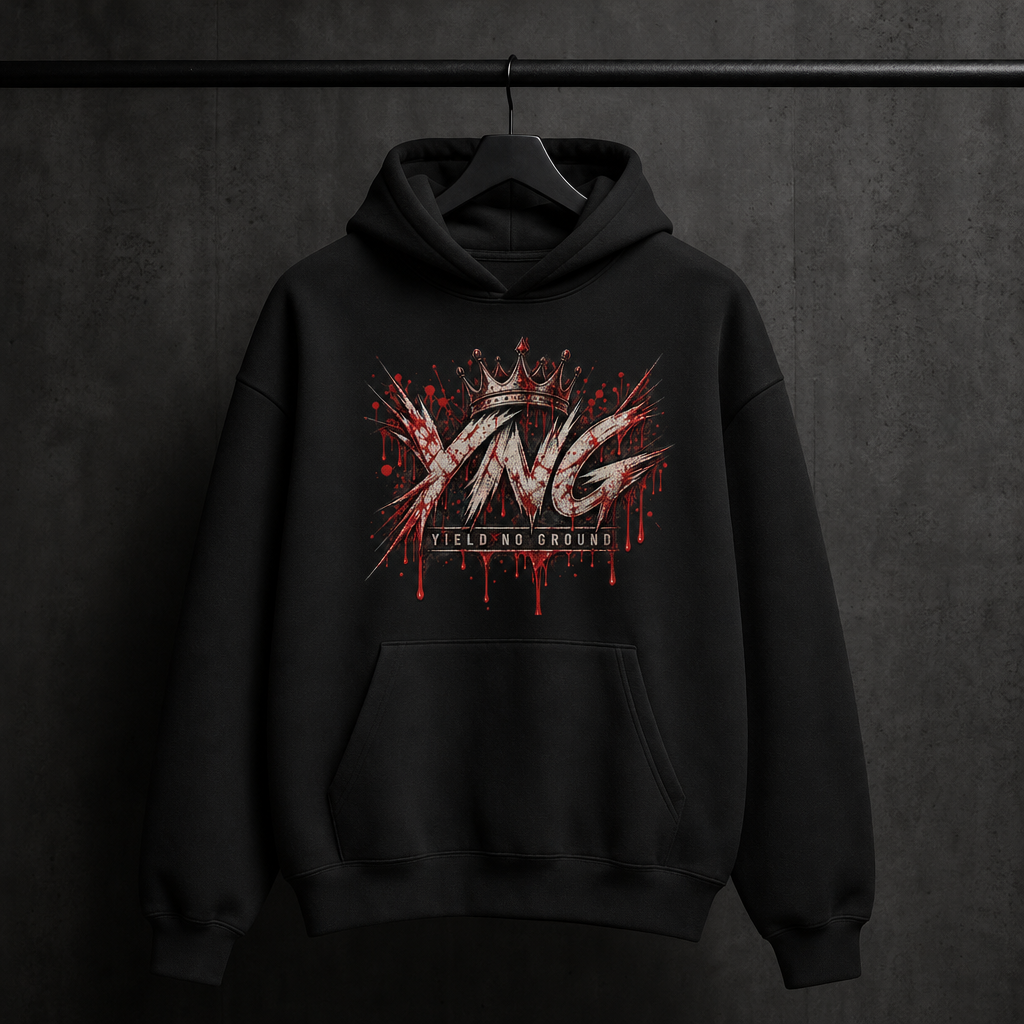 Grave Proof women's black Halloween graphic hoodie by YNG, No Grave Could Hold Her — product view 4